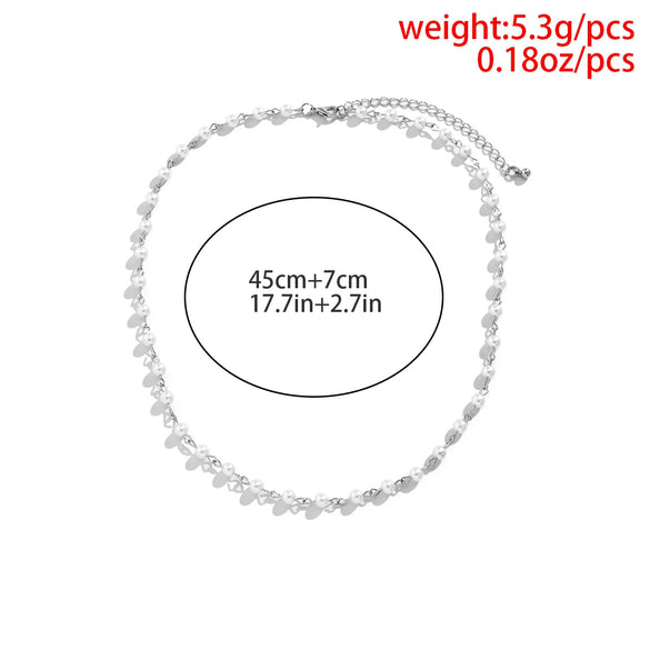 Pearl Hiphop Splicing Clavicle Chain Men's Jewelry Necklace With Geometric Pattern