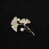 Pearl Inlaid Diamond Brooch Zinc Alloy Electroplating Lady Plants Flowers Style