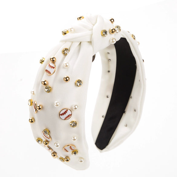Pearl Inlay Widebrimmed Fabric Women's Hairband