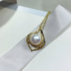 Pearl Jewelry Freshwater Pearl Pendant Necklace Copper Material Flat Round And Bun Round Shape Gold Color Preservation