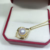 Pearl Jewelry Freshwater Pearl Pendant Necklace Copper Material Flat Round And Bun Round Shape Gold Color Preservation