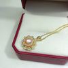 Pearl Jewelry Freshwater Sun Flower Pendant Necklace Copper Material Gold Colorpreserving