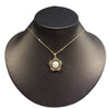 Pearl Jewelry Hollow Flower Freshwater Pearl Pendant Necklace Copper Real Gold Colorpreserving