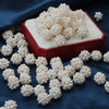 Pearl Jewelry Material Handmade Braided Earrings Necklace With Flower Ball Design Freshwater Pearls