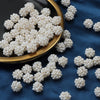 Pearl Jewelry Material Handmade Braided Earrings Necklace With Flower Ball Design Freshwater Pearls
