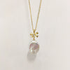 Pearl Jewelry Natural Freshwater Pearl Pendant Bow Baroque Style Copper Accessories Drop Shape