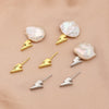 Pearl Jewelry Pin Accessories Copper Plated Gold Lightning Baroque Style Electroplated