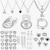 Pearl Jewelry Set Mixed Materials Heart Water Drop Bell Pattern Highend Style Set With Diamonds