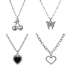 Pearl Jewelry Set Mixed Materials Heart Water Drop Bell Pattern Highend Style Set With Diamonds