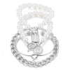 Pearl Jewelry Set Mixed Materials Heart Water Drop Bell Pattern Highend Style Set With Diamonds