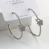 Pearl Large Circle Exaggerated 925 Silver Pin Earrings Alloy Geometric Electroplating Cold Style