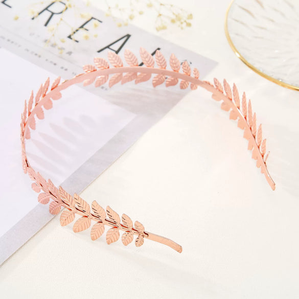 Pearl Leaf Headband Hair Accessories Baroque Electroplating For Women