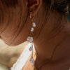 Pearl Long Tassel Titanium Steel Geometric Earrings With Electroplating Design For Women