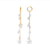 Pearl Long Tassel Titanium Steel Geometric Earrings With Electroplating Design For Women