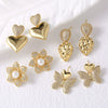 Pearl Love Butterfly Flower Pendant Earrings Copper Electroplated Heart Shape