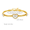Pearl Love Flower Woven Twist Chain Stainless Steel Gold Plated Women's Bracelet