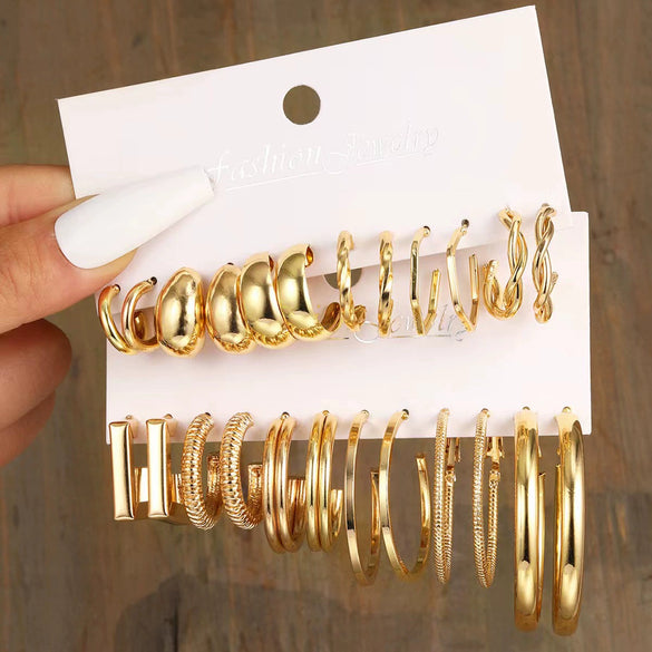 Pearl Moon Fishtail Bowknot Earrings Set Zinc Alloy Geometric Animal Zodiac Pattern Electroplated Women's