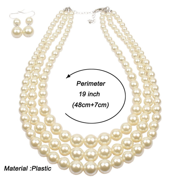 Pearl Multilayer Clavicle Necklace Exaggerated Fashion Snake Bone Chain Ushaped British Retro