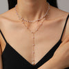Pearl Necklace Alloy Geometric Chain Electroplating Design