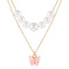 Pearl Necklace Alloy Geometric Chain Electroplating Design