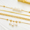 Pearl Necklace Alloy Geometric Chain Electroplating Design