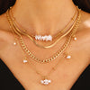 Pearl Necklace Alloy Geometric Chain Electroplating Design