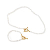 Pearl Necklace And Bracelet Stainless Steel Geometric Style Electroplating For Women