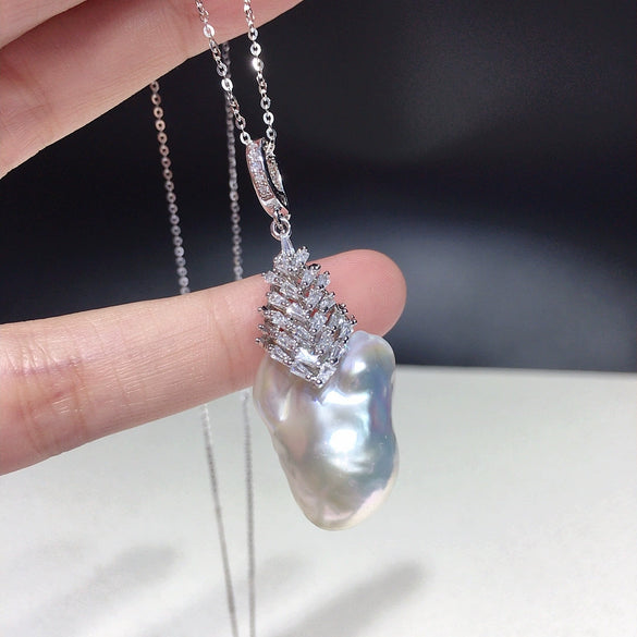 Pearl Necklace Baroque Style Natural Freshwater Pearl Pendant With Copper Accessories And Alien Shaped Pearl