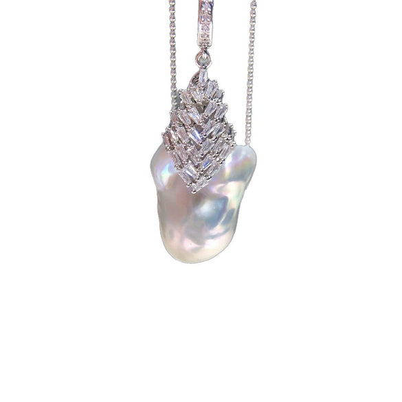 Pearl Necklace Baroque Style Natural Freshwater Pearl Pendant With Copper Accessories And Alien Shaped Pearl