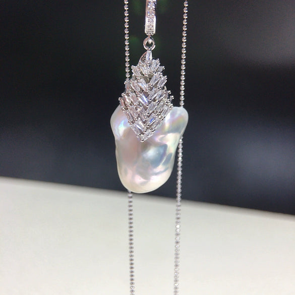 Pearl Necklace Baroque Style Natural Freshwater Pearl Pendant With Copper Accessories And Alien Shaped Pearl