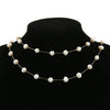 Pearl Necklace Chain With 18K Gold Stainless Steel Clip And Electroplating Treatment