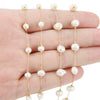 Pearl Necklace Chain With 18K Gold Stainless Steel Clip And Electroplating Treatment