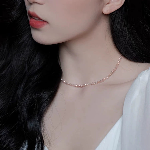 Pearl Necklace Copper Freshwater Pearls Baroque Geometric Alien Style