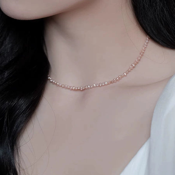 Pearl Necklace Copper Freshwater Pearls Baroque Geometric Alien Style