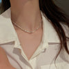 Pearl Necklace For Women Highend Light Luxury Heart Pendant Alloy Electroplating Design