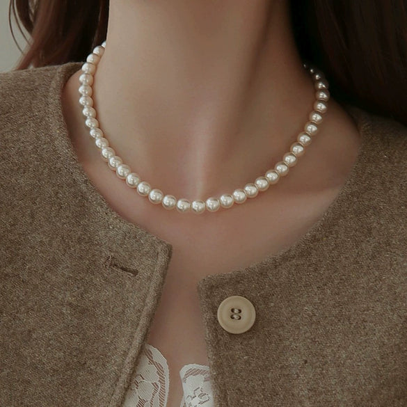 Pearl Necklace For Women Light Luxury Purely Handmade Shijia Pearl Choker Collarbone Chain