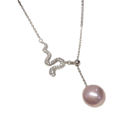 Pearl Necklace Freshwater Pearl Pendant Copper Material Round Baroque Fashion Minimalist Style