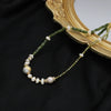 Pearl Necklace Geometric Pattern Bamboo Chain Elegant For Women
