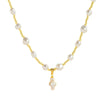 Pearl Necklace Geometric Pattern Vintage Artistic Baroque Clavicle Chain With Cross Shell Pendant And Diamond Design