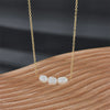 Pearl Necklace Gold Copper Plated Geometric Cuban Chain Style