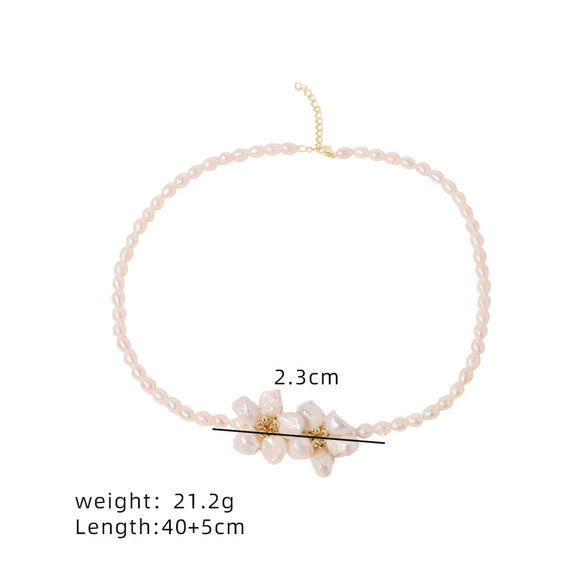 Pearl Necklace Handmade Natural Simple Geometric Light Luxury Women's Jewelry