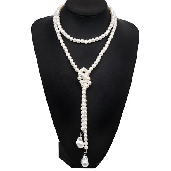Pearl Necklace Jewelry Geometric Ball Chain Beaded Women's Accessories