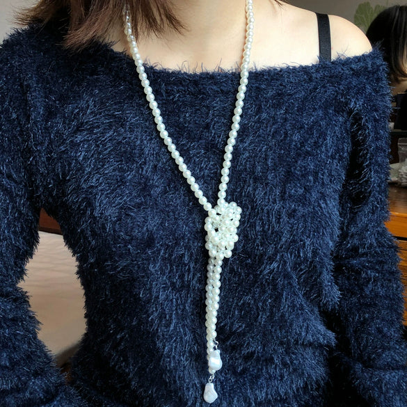 Pearl Necklace Jewelry Geometric Ball Chain Beaded Women's Accessories