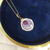 Pearl Necklace Natural Freshwater Pearl Baroque Pendant Purple Flower Painted Middle Ancient Oil Painting Wind Copper Buckle