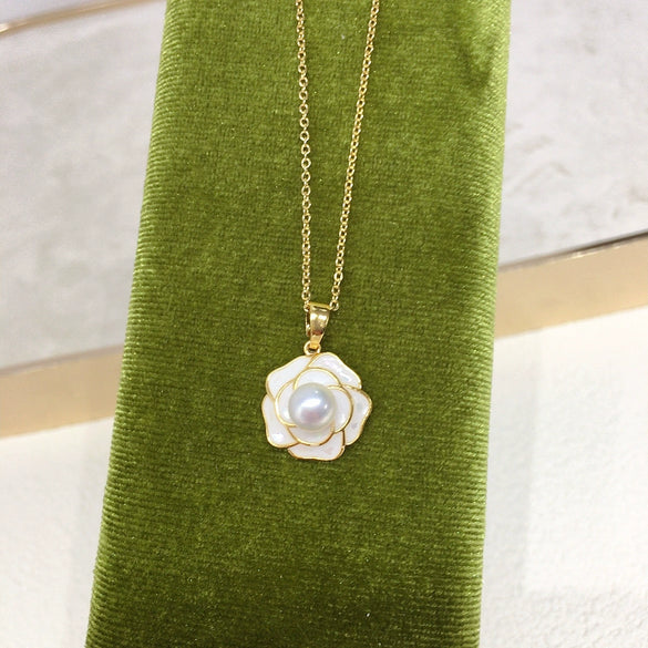 Pearl Necklace Natural Freshwater Pearl Minimalist Flat Round And Bun Round Shape Copper Accessory