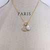 Pearl Necklace Natural Freshwater Pearl Pendant Microinlaid Zircon Drop Shape Minimalist Style