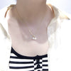 Pearl Necklace Natural Freshwater Pearl Pendant Microinlaid Zircon Drop Shape Minimalist Style