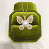 Pearl Necklace Natural Freshwater Pearl Pendant With Copper Accessories And Micro Zircon In Flat Round And Rose Buns Round Shapes