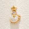 Pearl Necklace Pendant Bow Bucket Beads Zircon Copper Goldplated Jewelry