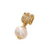 Pearl Necklace Pendant Bow Bucket Beads Zircon Copper Goldplated Jewelry